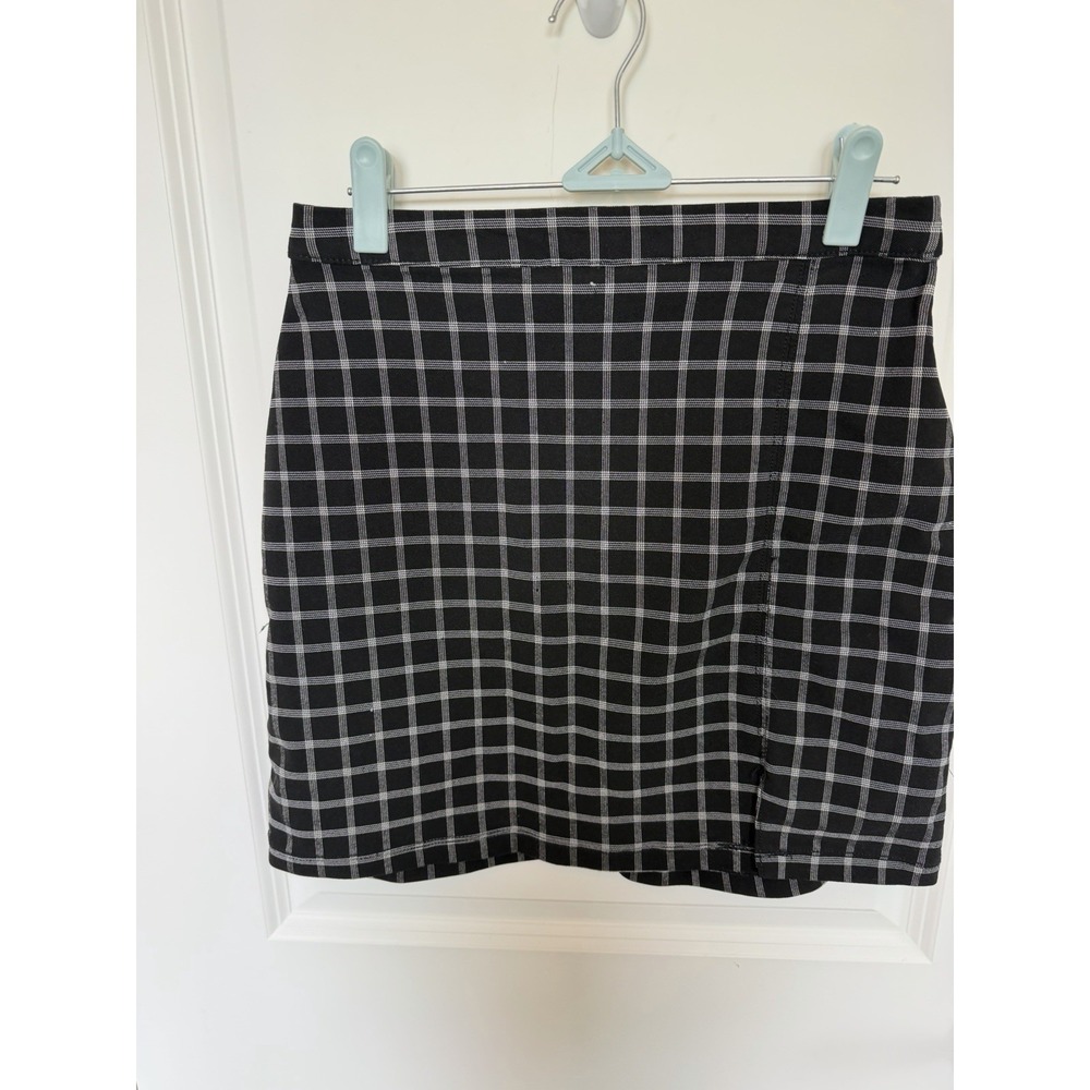 Hollister Ultra High Rise Plaid Checkered Black & White Mini Skirt Medium